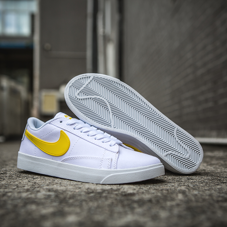 Women Nike Blazer Low White Yellow Shoes